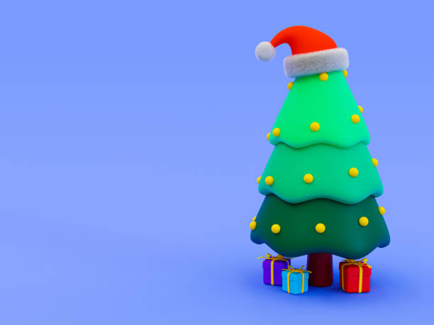 istock 3d minimal Christmas template. Christmas frame. Christmas theme mockup on blue background with copy space, gift box, Christmas tree, Christmas ornament, and stars. 3d rendering illustration. 1445612028