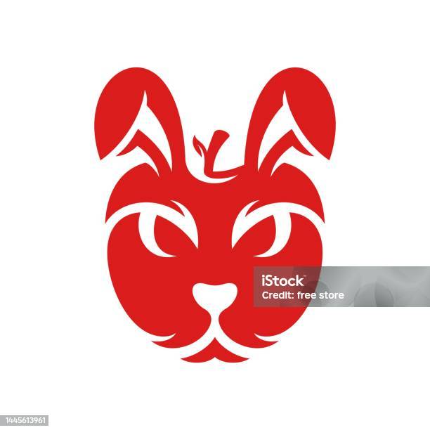 Apple Rabbit Icon Fruit Apple Rabbit Logo Design Stock Illustration - Download Image Now ...