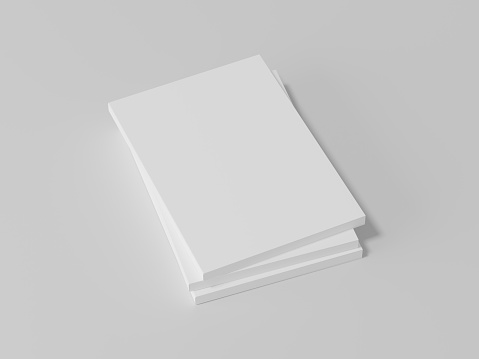 White blank book mockup, notebook paper, 3d rendering, 3d illustration