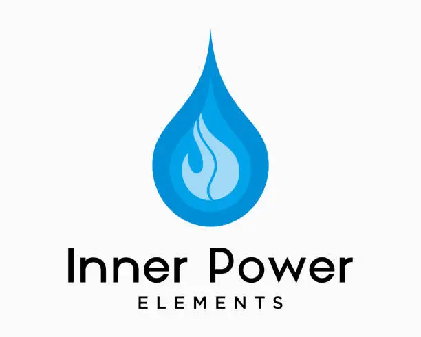 Vector illustration of Set Element Water Fire Aura Chakra Inner Strength Icon Symbol Brand Identity symbol Design Vector