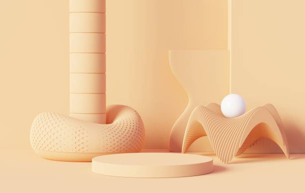 istock Podium backgrounds stage platform for product presentation and mock up. Minimal scene backdrop with clean design. Vacant pedestal for mock up. Empty stage with pastel color for cosmetic. 3D render. 1445623920