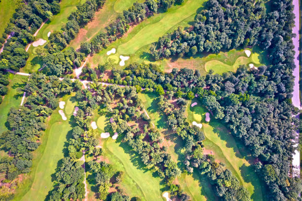 istock Golf course in Monza aerial view, 1445624283