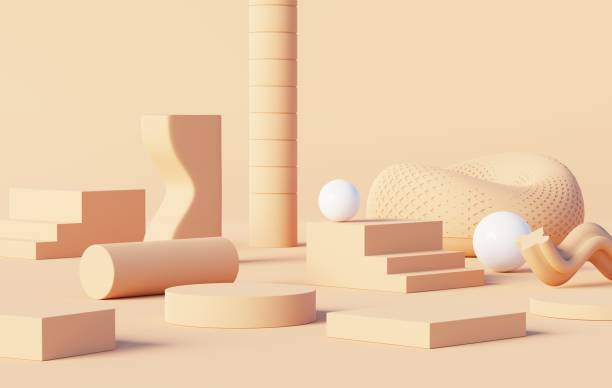 istock Podium backgrounds stage platform for product presentation and mock up. Minimal scene backdrop with clean design. Vacant pedestal for mock up. Empty stage with pastel color for cosmetic. 3D render. 1445624316