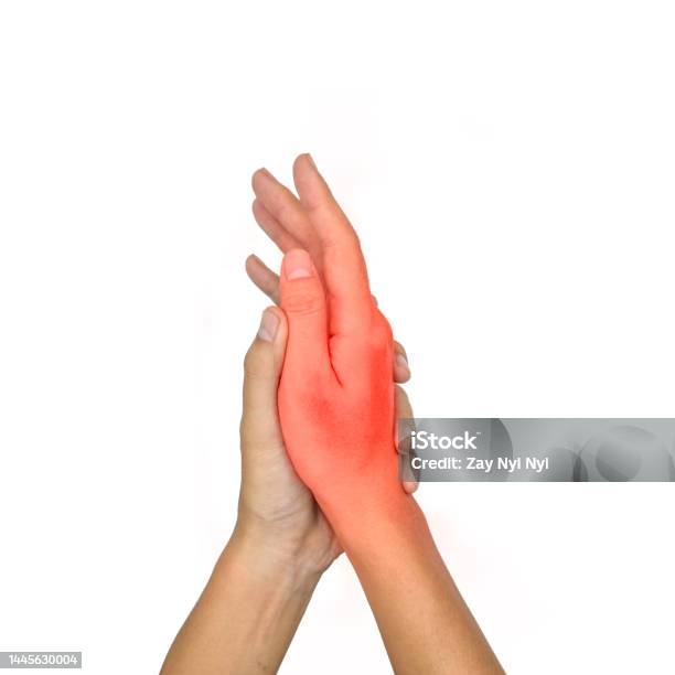 Painful Hand Of Asian Man Concept Of Cellulitis And Hand Muscles Pain Stock Photo - Download Image Now