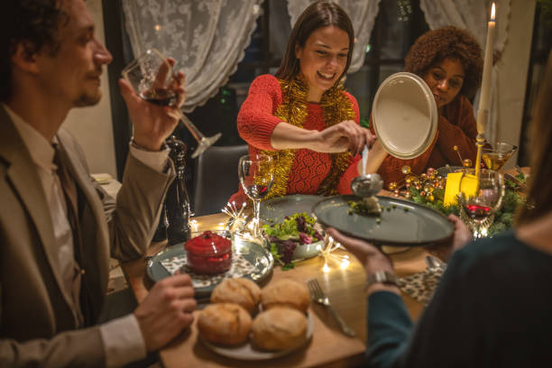 istock Christmas dinner among friends 1445630187