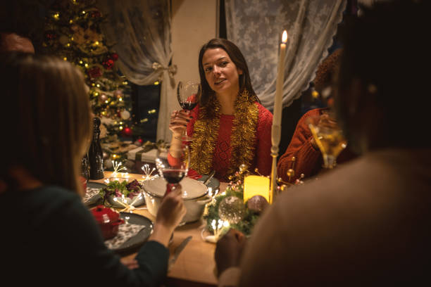 istock Friends celebrating Christmas together 1445630201