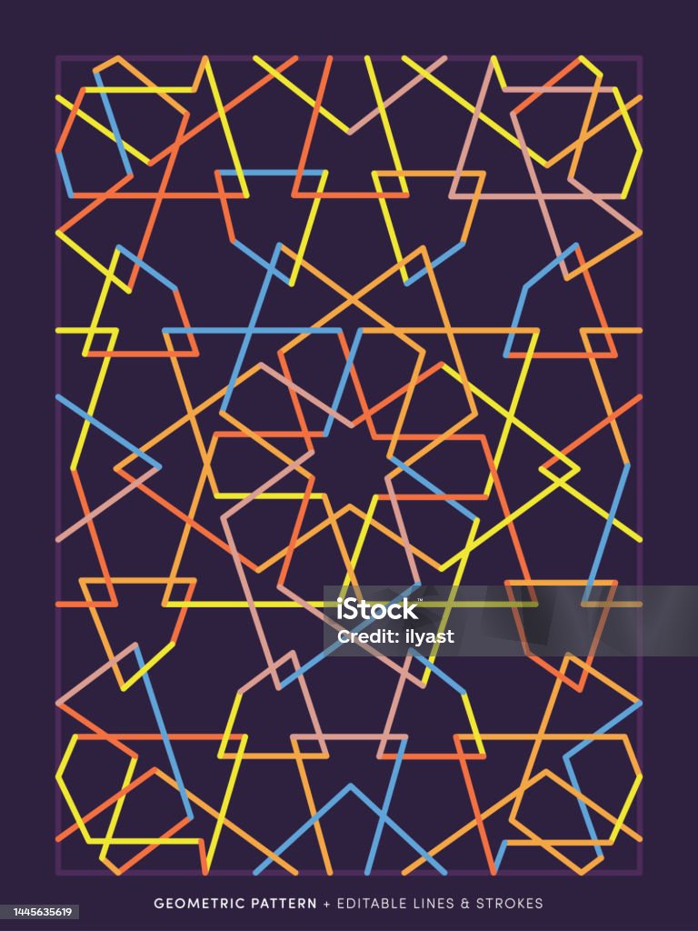 Islamic Pattern Simple Line Islamic Geometric Line Pattern Stock Illustration - Download Image Now ...