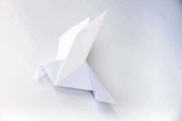 istock Paper dove origami isolated on a white background 1445636277