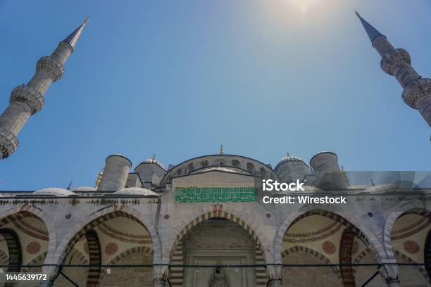 Lowangle Shot Of The Suleymaniye Mosque Surrounded By Trees In Istambul Turkey Stock Photo - Download Image Now