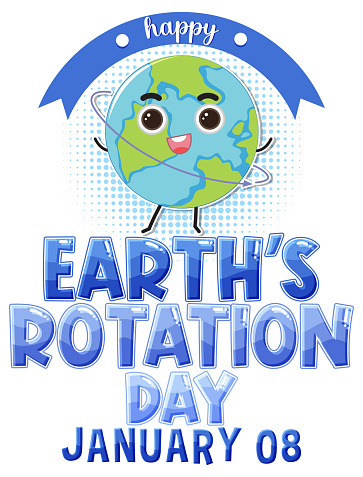 Happy earths rotation day banner design illustration