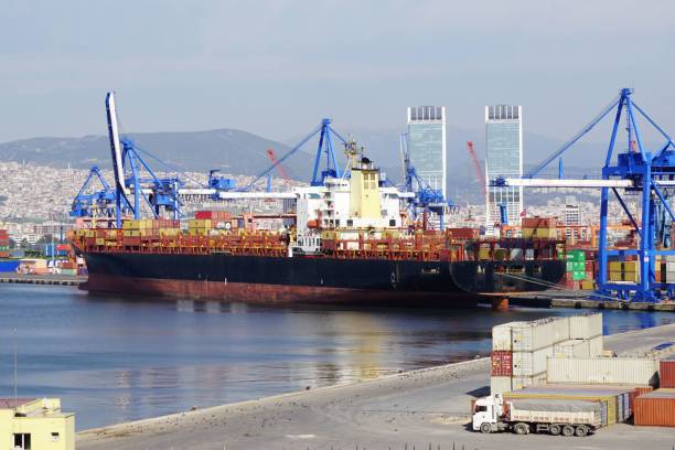 istock Izmir port harbor with containers and vessel 1445640641