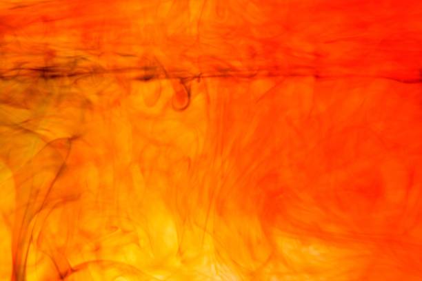 istock Red colored abstract drop cloud acrylic underwater paint illustration background 1445641037