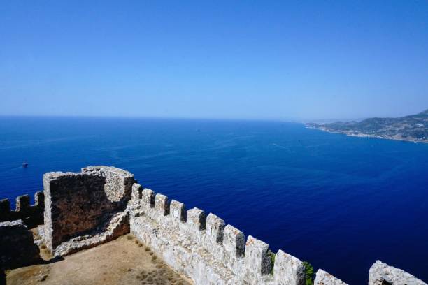 istock Alanya coastline captured from the famous Alanya castle 1445644179