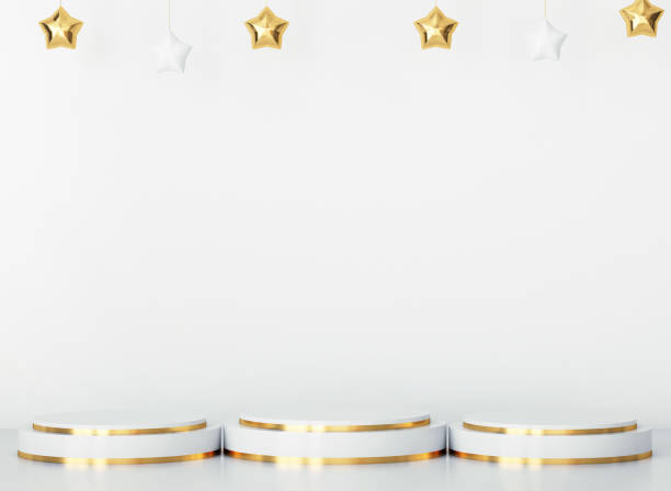 istock christmas pedestal podium concept. scene with christmas object 1445644784