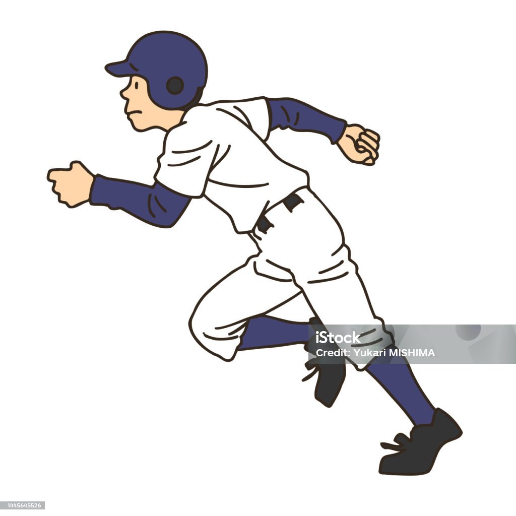 Baseball Running Graphics A Baseball Player Running At Full Speed Stock Illustration - Download ...