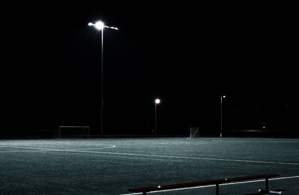 Football pitch at night