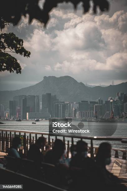 Vertical Shot Of The Beautiful Lions Rock With A Cityscape In Hong Kong Stock Photo - Download Image Now