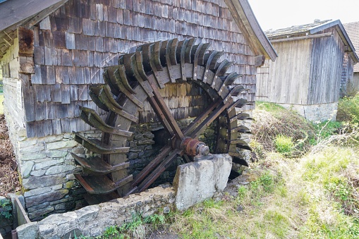 An wooden turbine dating back to 850 in the old part of Ulm city.