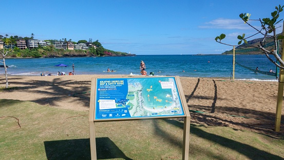 Hawaii, United States – May 16, 2022: Kalapaki Beach Hawaii, island of Kauai