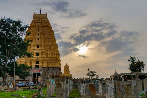 ha, India – September 28, 2022: Architectural history of hampi in india, a part of silk route