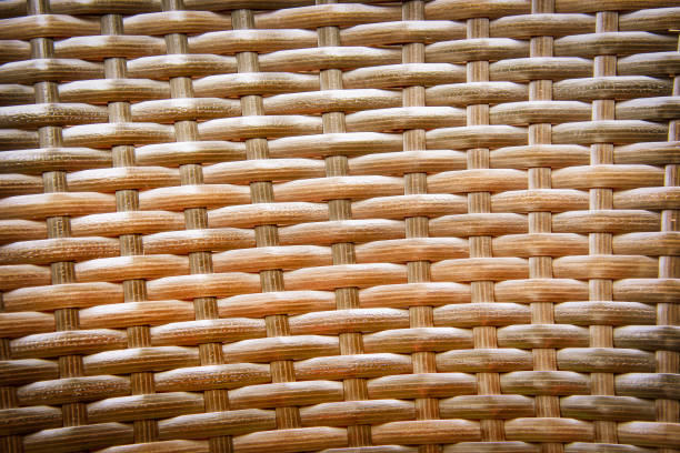 istock Wood rattan texture with weaving seamless patterns crafts wall brown gold background 1445663941