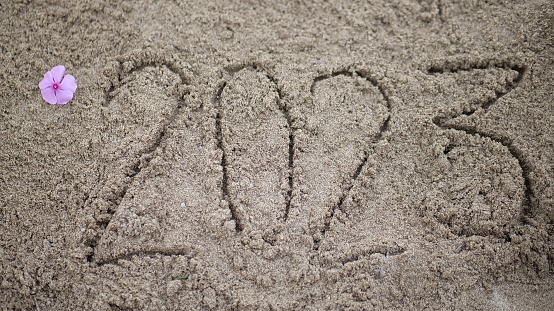 The word Aloha written in sand with flip flops and beach towel (studio shot - directional lighting and warm color are intentional).  To see my complete collection of beach scenes please  CLICK HERE.   Alternative version of this file shown below: