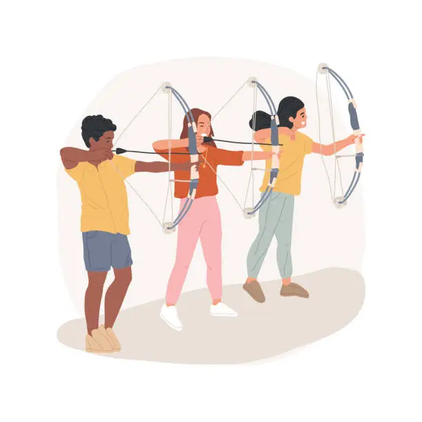 Vector illustration of Archery club isolated cartoon vector illustration.