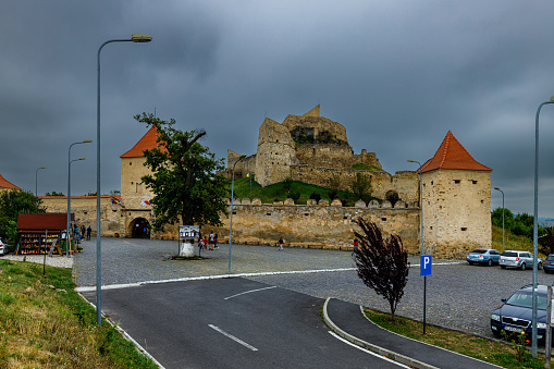 Rupea, Transylvania, Romania - August 18, 2021: The castle of Rupea in Romania