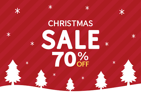 Christmas sale poster. Christmas and New Year Sale Gift Voucher, Discount Coupon Template Vector Illustration.
