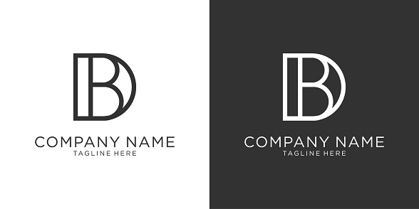 BD or DB Letter logo design vector.