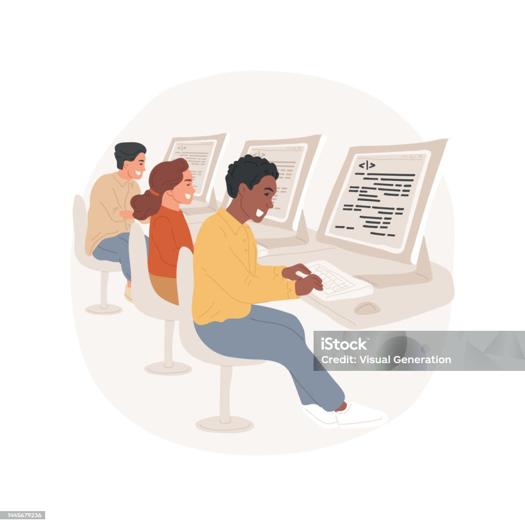 Web Development And Programming Languages Basics Isolated Cartoon ...