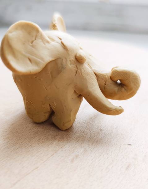 istock Plasticine elephant, plasticine animals, children's creativity 1445686388