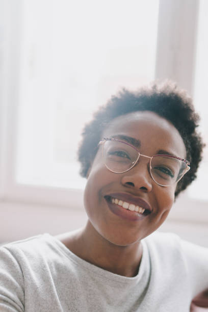 Selfie of an African-American woman stock photo