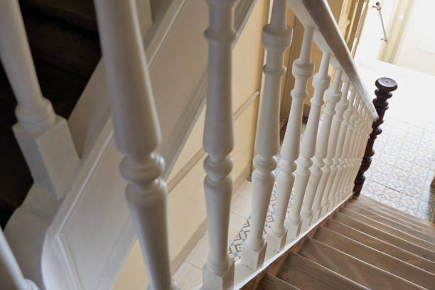 istock Balusters and white wooden carved Stair spindles 1445690571