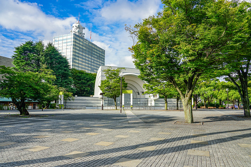 Yoyogi Park Event Square in Shibuya, Tokyo on a sunny day in September 2022