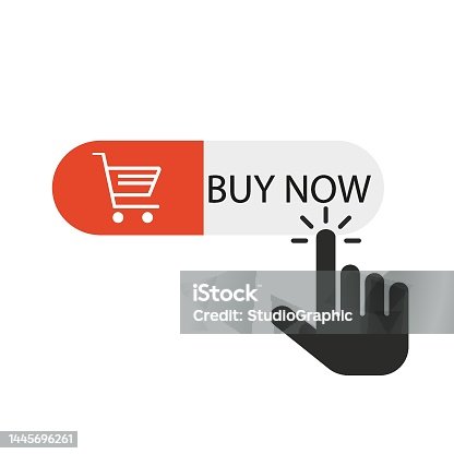 istock A hand pressing a buy now button. Vector illustration 1445696261