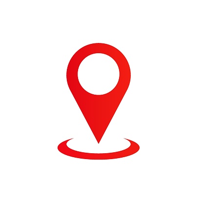 Pin the icon on the map. Vector illustration
