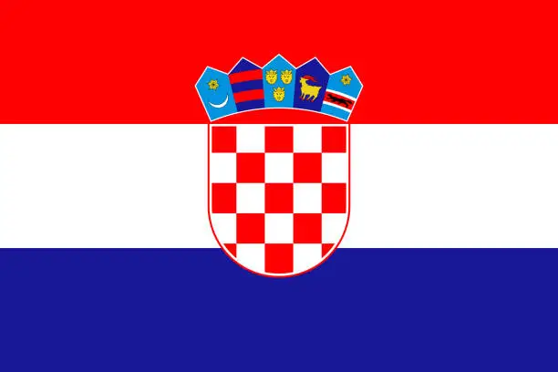 Vector illustration of Official national Croatia flag background