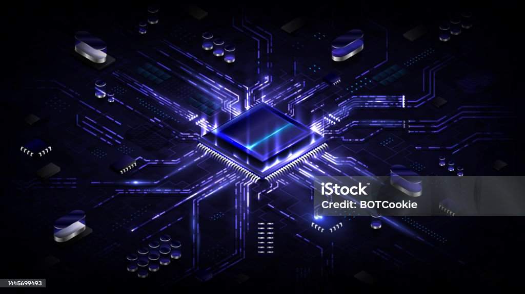 Abstract Hardware And Software Background Circuit Board Chip Processor ...