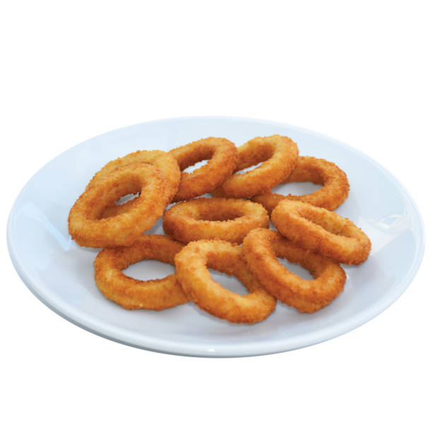 istock fried onion rings on white plate, isolated on white background 1445709101