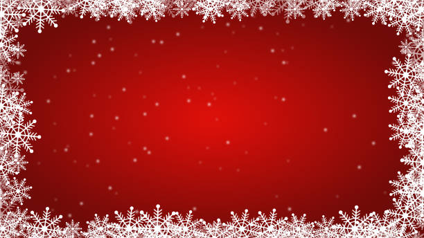 Christmas background with snow cristal frame background