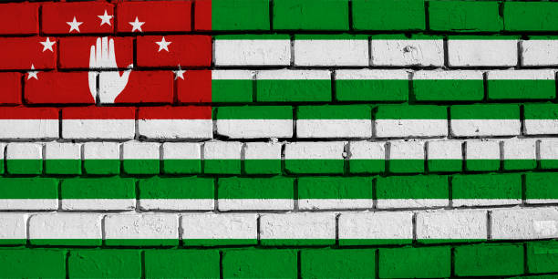 ilustrações de stock, clip art, desenhos animados e ícones de flag of abkhazia on a textured background. concept collage. - abkhazian flag