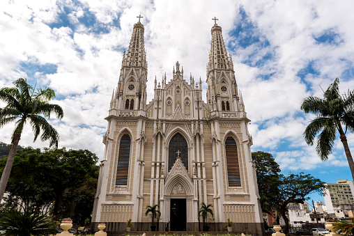 Facade of Cathedral in Vitoria City, Espirito Santo State, Brazil.