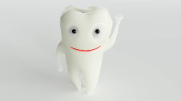 istock a healthy cartoon tooth waves at the camera - 3d rendering 1445715809