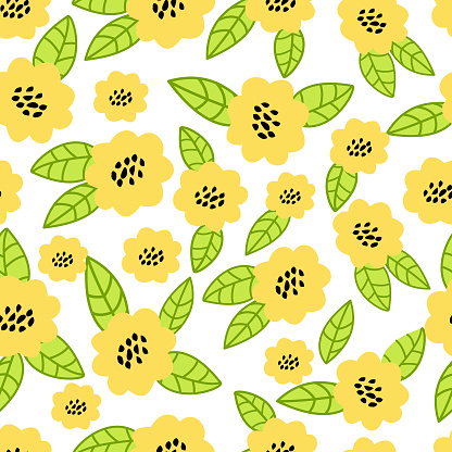 Vector floral seamless pattern .