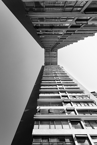 Black and white modern urban architecture