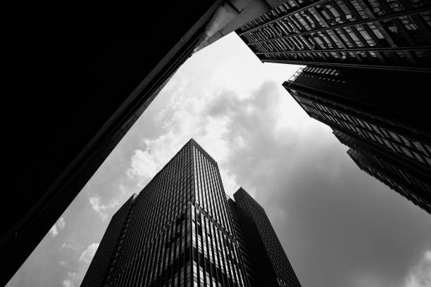 istock Black and white modern urban architecture 1445724161