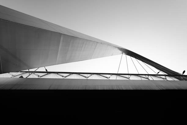 istock Black and white modern urban architecture 1445724294