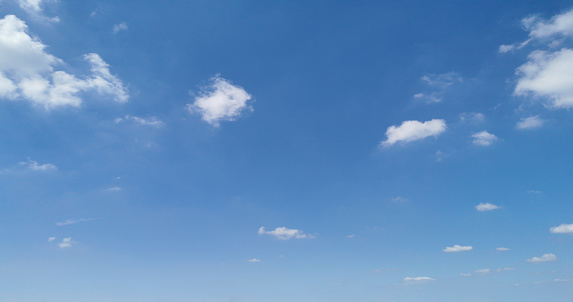 Beautiful blue sky with some clouds during summer on a nice day