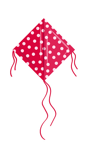 Rectangular dotted kite Children Toy. Vector illustration